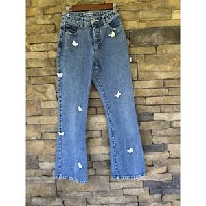 Limited Too Girls‎ Jeans Size 16 Slim Y2K 26in Waist Butterfly embroidered 2000s